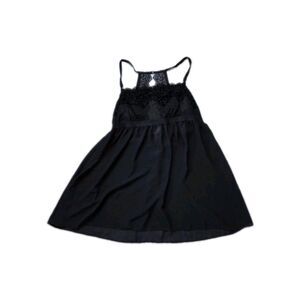 Cacique Black Lace Babydoll Chemise Lingerie Nightgown Plus Size 18/20 GUC